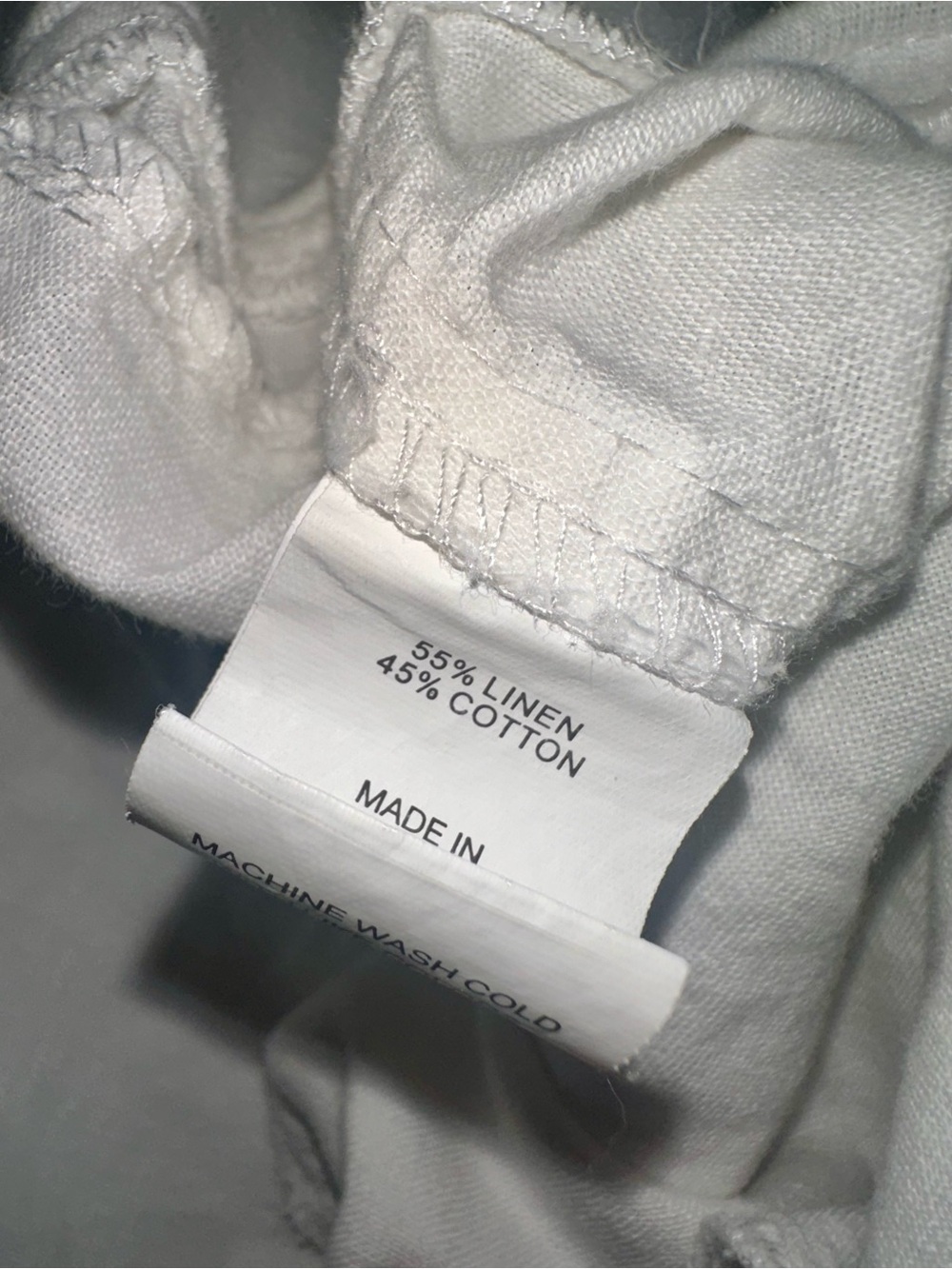 New York & Company White Drawstring Linen/Cotton Blend Pants - Picture 3 of 7